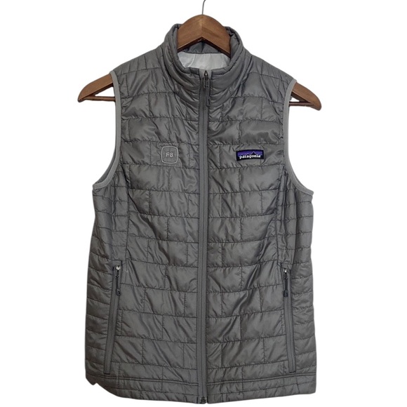 Patagonia Jackets & Blazers - Patagonia Nano Puff Vest Womens Small Light Gray Primaloft Lightweight LOGO